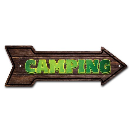 Signmission Camping Arrow Sign Funny Home Decor 36in Wide P-ARROW12-999927